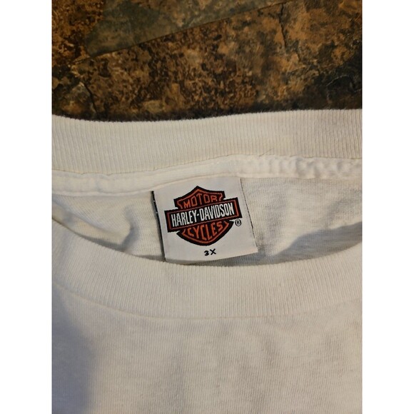harley davidson t shirts White Mens 3X Measures 29chest 31 Long 2002 Tshirt - Picture 4 of 6